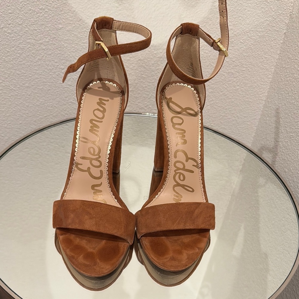 Sam Edelman Women's Brown Suede Heeled Sandals